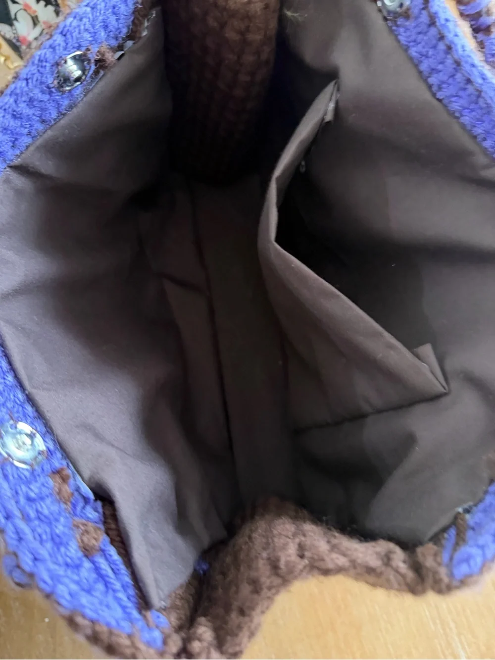 Y2K Crochet Tote Bag in Brown and Purple - Women Bags